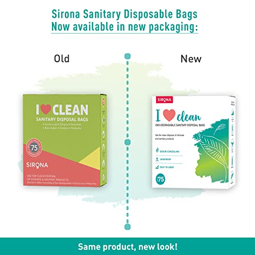 Sirona Personal Disposal Bags – 75 Bags For Discreet Tampons, Sanitary Pads/Napkin, Panty Liners, Tampons & Condoms | Menstrual Care And Hygiene Products #TOP1