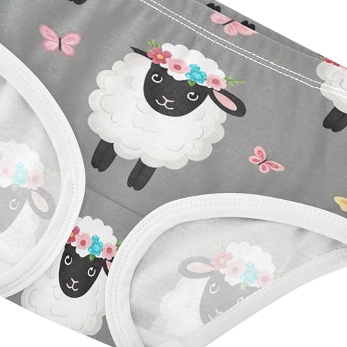 Funny Girls Underwear Toddlers 2t Cotton Little Girl Panties Cute White Sheep Floral Butterflies Kids Undies Briefs4