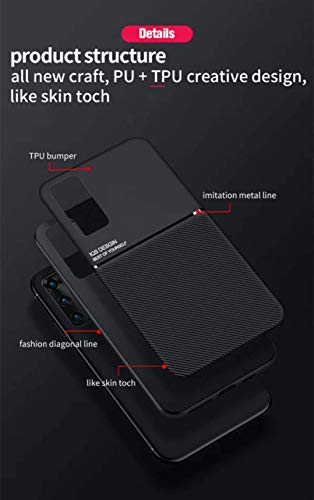 Image of MOBITUSSION Carbon Pattern Shockproof PU Fabric Semi Flexible Back Case Compatible with Samsung M31s (Blue)