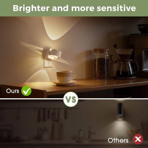 Image of L LOHAS LED Night Light Projector, Night Lights Plug into Wall, 2000K /3000K /5000K Adjustable Color Temperature Nightlight, Rotating White Nightlight with Light Sensor for Bathroom, Hallway, 1 Pack