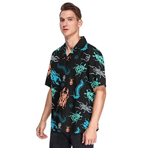 Fisyme Hawaiian Shirt for Men Loose-Fit Short Sleeve Button Down Beach Casual Shirts3
