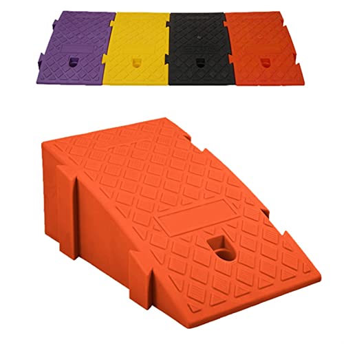 Rampa ligera para vehículos y entradas, rampas para bordillos, con estructura estable de rejilla, para coches, sillas de ruedas, bicicletas y motocicletas (Color: Naranja, Medidas: 25 x 40 x 16 cm) miniatura 1