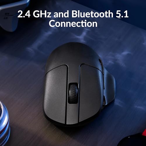 Keychron M7 Wireless Computer Mouse, 26K DPI Optical Computer Mouse, 2.4 GHz/Bluetooth/Wired with Macro Button 63g Lightweight Ergonomic, Up to 70 Hours Worktime for Laptop macOS/Windows - Black - Image 4