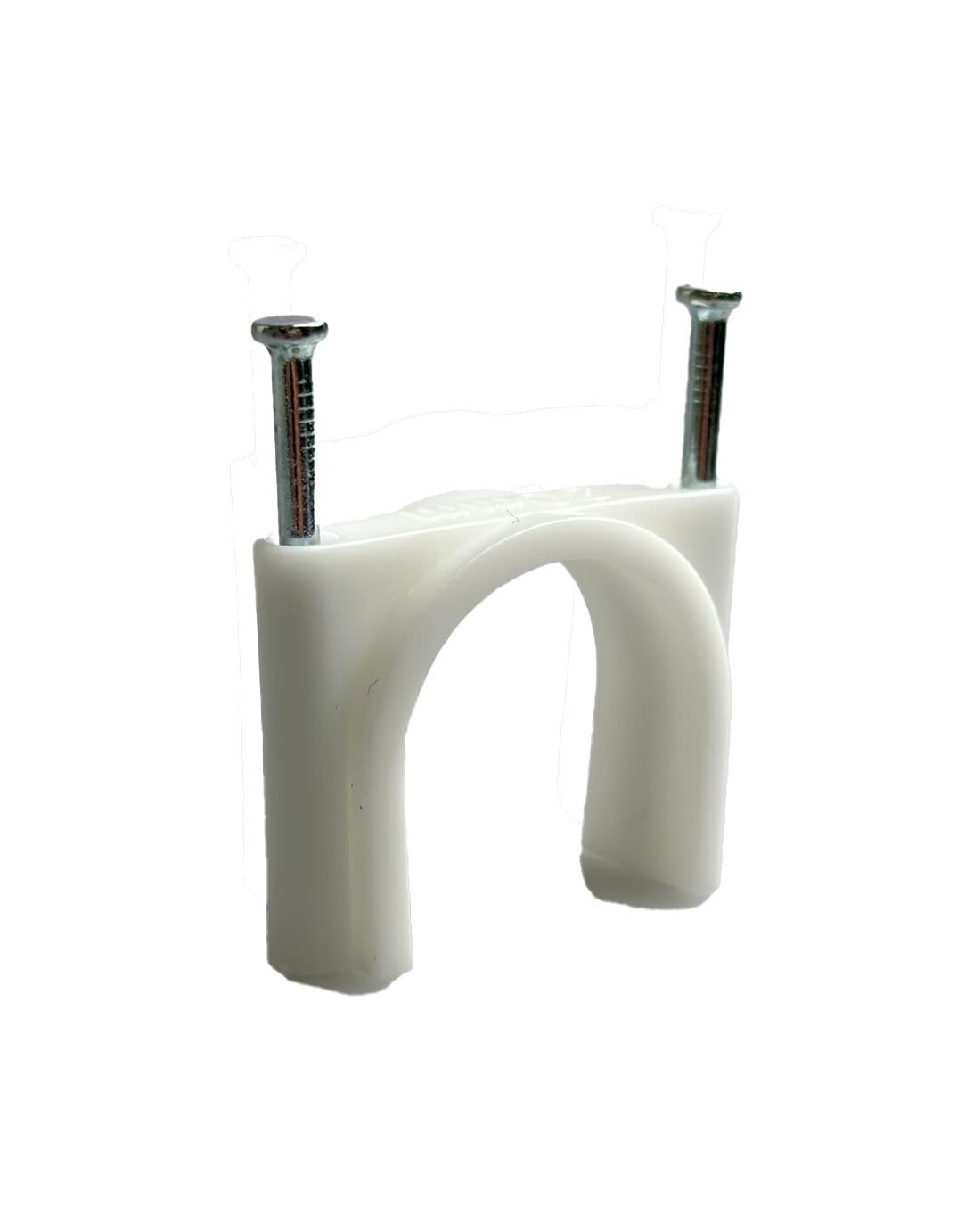 White Round Cable Clips with Fixing Nail K-Type 50pcs (35mm) - Image 2