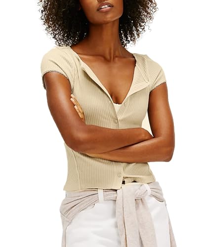 Womens Ribbed Short Sleeve Sweater Cardigan Button Down Shirts Cardigan Blouses for Women Dressy Casual Wear3