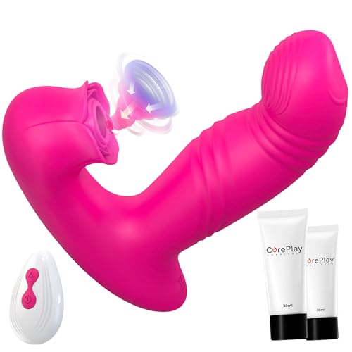 CorePlay G-Spot Vibrator – Powerful Rotating & Sucking Clitoral Stimulator for Women with 10 Vibration & Suction Modes, Wearable Adult Sex Toy + 2× 30ml Lubricant