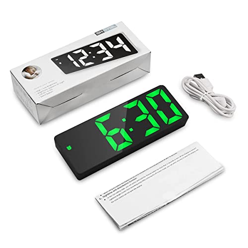 Newest Digital Alarm Clock, Led Clock For Bedroom, Electronic Desktop Clock With Temperature Display, Adjustable Brightness, Voice Control, 12/24H Display For Home, Bedroom, Office #TOP6