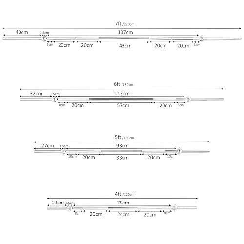 RIP X 1" Diameter Standard Barbell with Spinlock Collars, Choice of Sizes - 4ft - Image 7