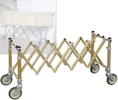 Collapsible Wagon Cart with Wheels Foldable Folding Wagons Carts Silent Universal Wheels,Funeral Trolley Stretcher, Aluminum Alloy Lightweight Foldable Cart for Church and Casket Transport