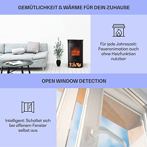 Klarstein Elektrokamin, Elektro für Wohnzimmer & Innenräume, Elektrischer Kamin mit LED Flammen, Fernbedienung, Heizlüfter mit Timer, Einstellbarer Thermostat, Heizung 1900 W-5