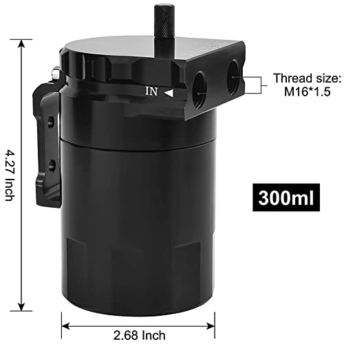 Bomling MY-OCC-1052-BK 350Ml Universal Oil Catch Can 0046 Aluminum Polish Baffled Reservoir Car Oil Catch Can Kit thumb #1