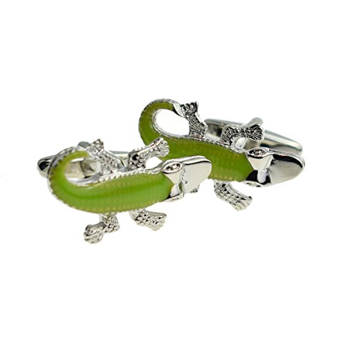 Mancuernillas verdes de cocodrilo para hombre RGT