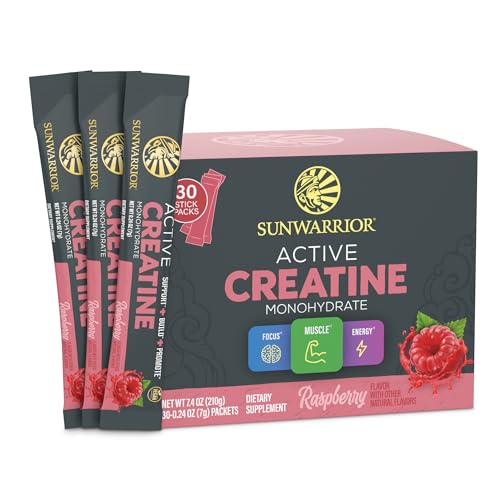 Creatine Monohydrate Powder Micronized PreWorkout Recovery Supplement | Support Muscle Building Strength Training Cognition | Vegan & Keto Friendly Easily Mixes Pop Box 30 Servings Raspberry Flavored