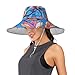 Blooming Magnolia Flower Glass Art Foldable Womens Hats Fashion for Sport Beach Must Floppy Sun Hats Ladies Summer sombreros de Mujer para el sol