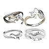 zalati Lot de 4 bagues en alliage motif dinosaure - Élégantes et réglables - Ornement animal - Bijoux jurassiques pour femmes, hommes, garçons et filles, Métal #2
