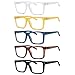 Eyekepper 5-pack Oversized Reading Glasses Square Large Frame Readers for Men and Women +1.75