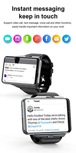 4G Smart Watch Phone, Android 9.0 Mtk6761 Quad Core 4Gb+64Gb Smartwatch 2.88" Large Screen Men Watch 2300Mah 5.0Mp+13.0Mp Dual Camera Face Unlock Ip67 Waterproof Fitness Activity Tracker (Black) #TOP5