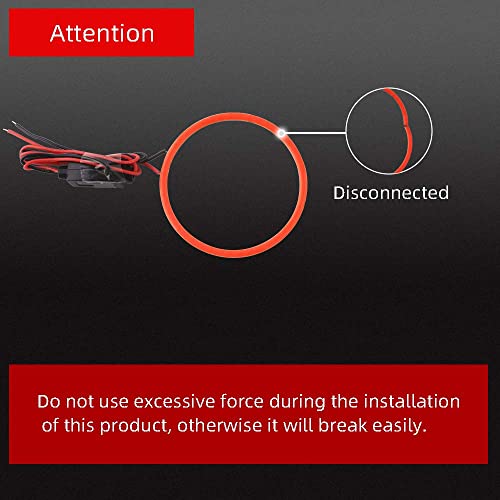 Grandview 70Mm 60Smd Cob Led Angel Eyes Headlight Halo Ring Warning Lamp-Red 1-Set #TOP5