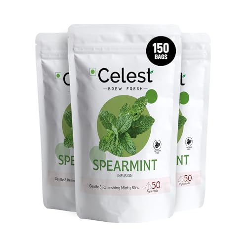 Image of Celest Spearmint Tea 50 Tea Bags - Pack of 3 | Herbal Tea for PCOS Support & Facial Hair Care | Caffeine-Free