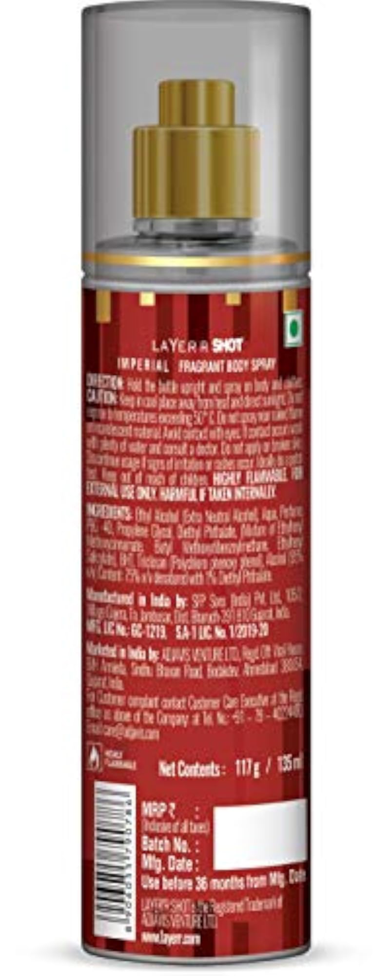 Layer'r Unisex Shot Gold Imperial Deodorant Pack of 3