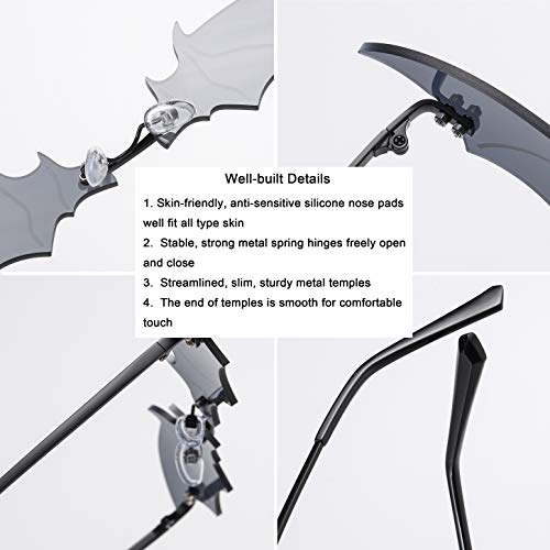 Vintage Bat Sunglasses Futuristic Novelty Cosplay Party Eyewear4