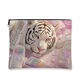 Bolsa de maquillaje de tigre, bolsa de aseo para el cuidado