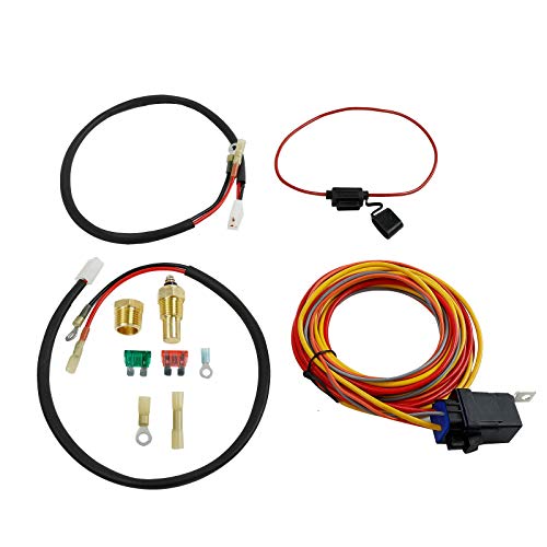 image for BLACKHORSE-RACING Dual Electric Cooling Fan Wiring Install Kit 185 Deg