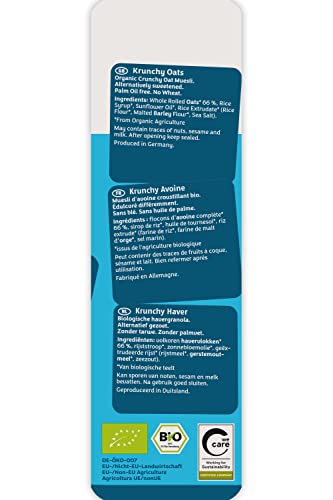 Barnhouse Krunchy Hafer alternativ gesüßt, Bio Hafer-Knuspermüsli aus Bayern, nur mit Reissirup gesüßt, 1 x 375 g