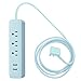 Globe Electric Designer Series 6ft 3-Outlet USB Surge Protector Power Strip, 2x USB Ports, Surge Protector, Mint Finish, 78255