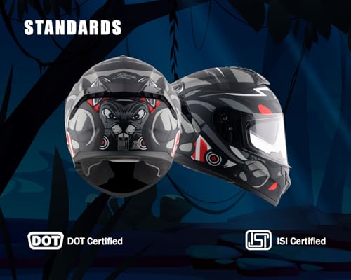 Vega Store Vega Zap Dude D/V Full Face Riding Helmet, Black - Image 6