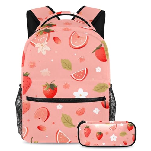 Sac à dos de jour durable 2 pièces multicolore motifs fruits