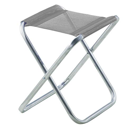 BANQUETA DE ALUMÍNIO DOBRÁVEL CINZA