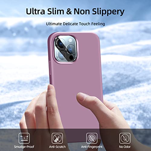 Coque iPhone 14 Pro Max antichoc en silicone liquide avec doublure microfibre douce