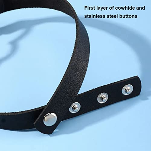 Clyhon Damen Halsband Set, 2 Stücke Einstellbar Kragen Choker, Schwarz Vintage Gothic Punk Rock, PU Leder