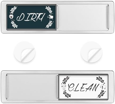 Dishwasher Magnet Clean Dirty Sign Shutter Only Changes When You Push It Non-Scratching Strong Magnet or Adhesive Options Indicator Tells Whether Dishes are Clean or Dirty (Deepblue)