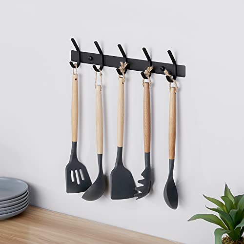 Kes Wall Coat Hook Rack With 5 Robe Hooks Heavy Duty Towel Hanger Stainless Steel Matte Black, Ah203H5-Bk #TOP1