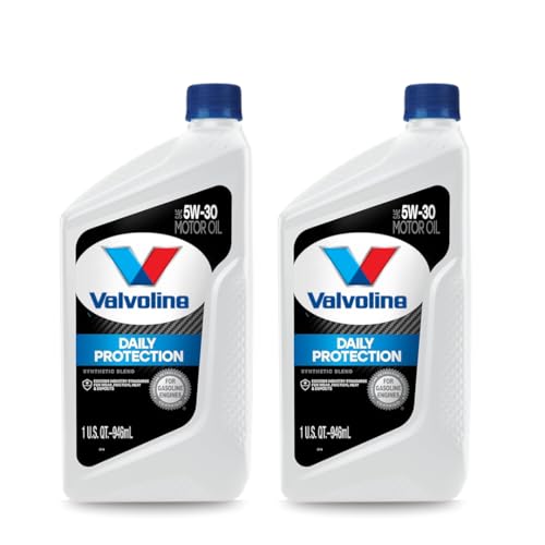 SAE 5W-30 Conventional Motor Oil – Daily Engine Protection with Anti-Wear Additives – Helps Extend Engine Life & Maintain Performance – 2 Quarts (2-Pack)