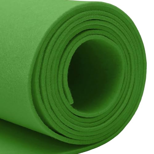 LUPATDY Rouleau de Feutre Vert Pomme 40 cm x 250 cm, Tissu en Feutre 2mm D'épaisseur, Feutrine Loisir Creatif pour Bricolage, Sac de Rangement, Tissu en Felt pour Travaux Manuels, Décoration