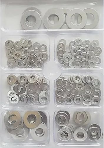 Metal Flat Washers Assortment Set, 130 Pieces, Multi-Size