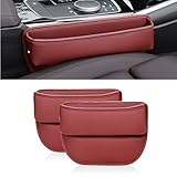 車用 収納ケース適用マツダ CX-80 KL系 2024年9月～ 車用 サイド収納ボックス シートサイドポケット 車 隙間クッション 収隙間収納ボックス 便利なカー用品 携帯電話 現金 カード 鍵 リモコンの車 小物入れの収納 カー用品 運転席+助手席 2個入り(Red)