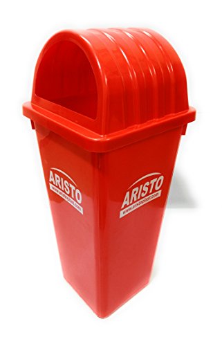 Image of Square Dome Lid Big Garbage Waste Dustbin Trash Bucket 80 Liters Red Color Can Be Used for Garbage Waste Management (Wet & Dry)