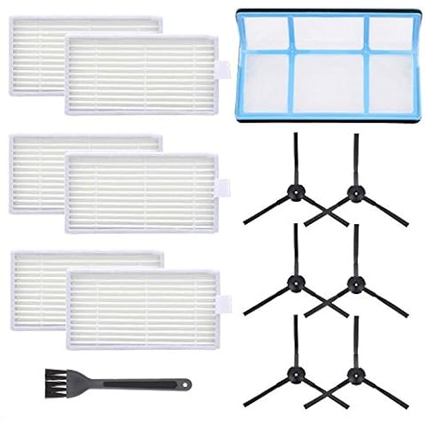 Mochenli Vacuum Filter Kit Replacement for Robotic Vacuum ILIFE V3 V3S V5 V5s, Pro Robot Vacuum Cleaner 6 Filters and 6 Side Brushes and 1 Primary Filter (Pack of 13) Cover