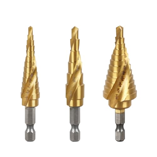 Step Drill Bit Set - DWA1790IR for Dewalt Double Spiral Flute Step Bits