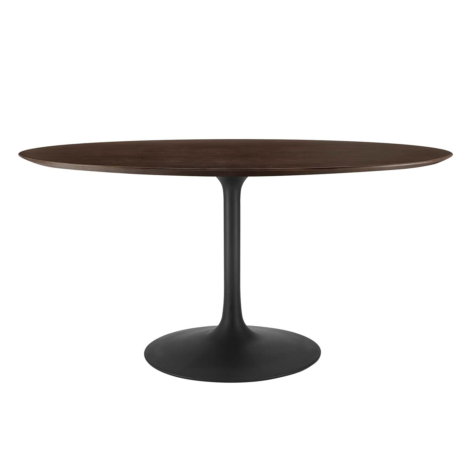 Modway Lippa Dining Table, 60", Black Cherry Walnut Black Cherry Walnut 60" Oval