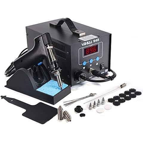 YIHUA 948 Standard Desoldering Station, 80W, with Auto Shutoff, Variable Precise Temperature (716°F ~ 896°F), ºC/°F display, Sleep Function and More. Cover