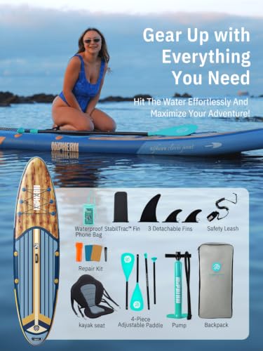 Image of Niphean Inflatable Paddle Board with Accessories 10'6'' /7'6''Stable SUP | Anti-Slip EVA Deck, 450 lbs Capacity Inflatable Paddle Boards for Adults & Youth of All Skill Levels