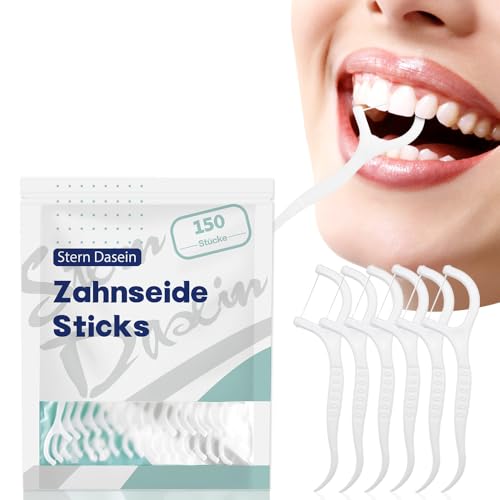 SternDasein 150 Stück Zahnseide - Einweg Zahnstocher zur Zahnpflege und Zahnreinigung, Sticks für Plaque und Speiseresten Entfernung