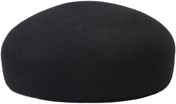 100% Wool Fedora Hat for Women, Minimalist Winter Beret Cloche Cap with Short Brim