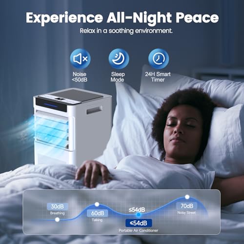 Image of 10000 BTU Portable Air Conditioners, Portable AC up to 450 Sq.Ft,4 in 1 Portable AC Unit with Cool,Dehumidifier,Fan Modes&Sleep,Remote Control&24H Timer,AC Unit for Bedrooms