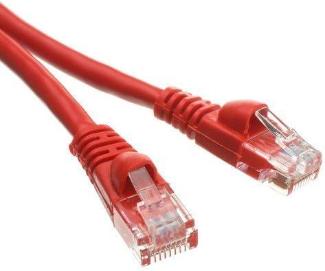 Cat5e Red Ethernet Patch Cable, Snagless/Molded Boot, 75 Foot